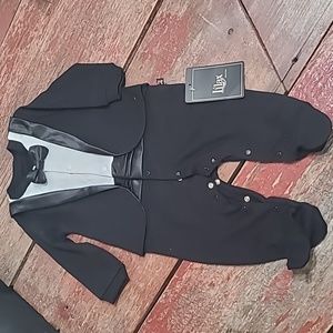 Baby one piece "tux" outfit. 6 mo